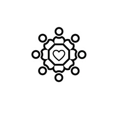 Community Support And Love With People Around Heart
