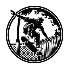 A bold surfboarder silhouette captures the thrill of riding the waves, symbolizing adventure, freedom, and the timeless spirit of surfing against the sea and sky.
