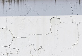 Fototapeta premium Weathered white concrete wall, vintage texture, distressed surface, background, architecture