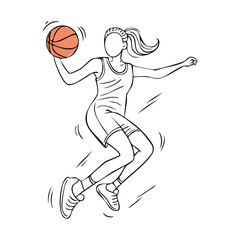 Basketball man player icon hand draw ai generated