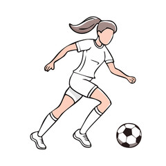 Obraz premium Soccer player woman icon hand draw ai generated 