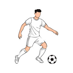 Obraz premium Soccer, football player man icon hand draw ai generated 