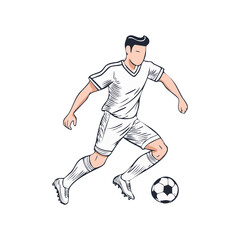 Naklejka premium Soccer, football player man icon hand draw ai generated 
