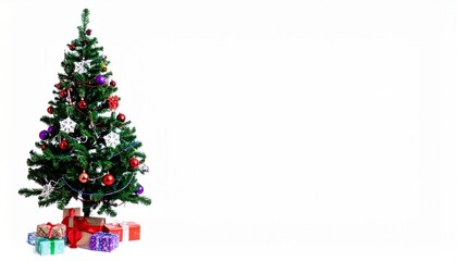 Christmas tree with gifts . isolated on a white background. 