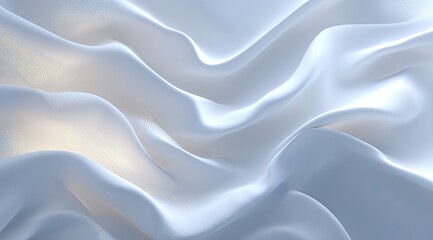Obraz premium Smooth, flowing white fabric drapes. Soft folds, light catches
