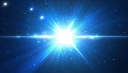 Blue Glowing Solar Flare: Stunning Starbursts And Twinkling Highlights In Beautiful Flickering Light Effect. 10 Inches Long.