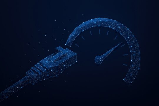 Abstract network connection illustration depicting high speed internet performance concept
