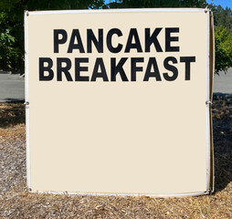 PANCAKE BREAKFAST sign with copy space.