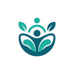 Abstract human and leaf logo