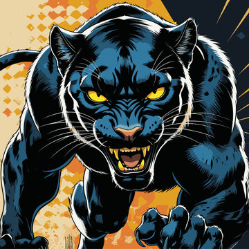 vector black phanter is angry