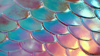 Close-up iridescent fish scales