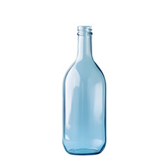 Minimalist Empty Bottle on Pastel Blue Surface for Modern Concept Design