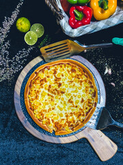 Delicious corn cheese pizza with golden melted cheese and sweet corn topping.