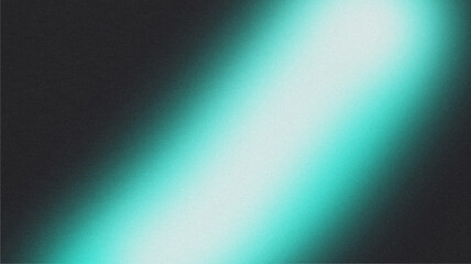 Abstract grainy texture teal light gradient background with smooth glowing beam effect on dark backdrop creating modern futuristic design