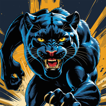 vector black phanter is angry