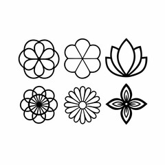 Modern Floral Line Art Icons Bundle