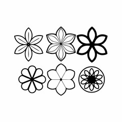 Modern Floral Line Art Icons Bundle