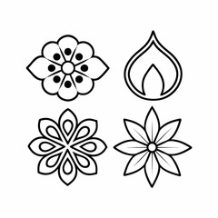 Modern Floral Line Art Icons Bundle