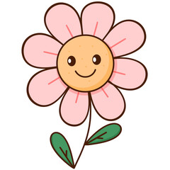 Icon flower cartoon smile 