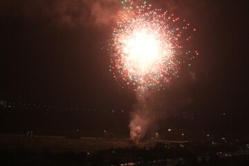 Swanbay Dong Nai Vietnam -  2nd September 2025 -  National Day celebration fireworks. The day to honor the country and the people of Vietnam. 