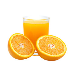 Orange fruit splashing in orange juice 