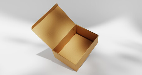 Kraft Cardboard Box with Open Hinged Lid