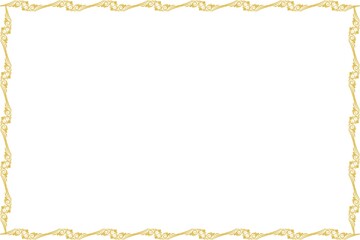 Unique Golden Frame, Photo Frame, Unique Border Frame with White Background, Unique Style Frame