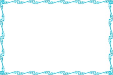 Unique Blue Frame, Photo Frame, Unique Border Frame with White Background, Unique Frame