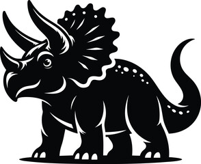 Triceratops dinosaur cartoon character vector illustration isolated on white background