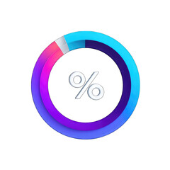 Circular progress graph icon, percentage ring, flat modern UI style, white background