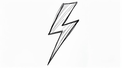 Fototapeta premium Dynamic Hand-Drawn Lightning Bolt Illustration on White Background