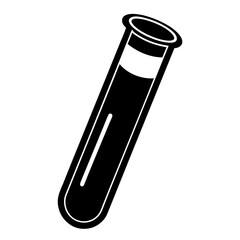 Test Tube Silhouette Vector for Science and Lab Use,
Flat Test Tube Icon,
Lab Glassware Vector Clipart,
Black Chemistry Tool Design

