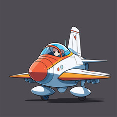 vector cartoon warplane characters in the game