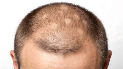 Obraz premium Human scalp hair loss patches bald patches alopecia