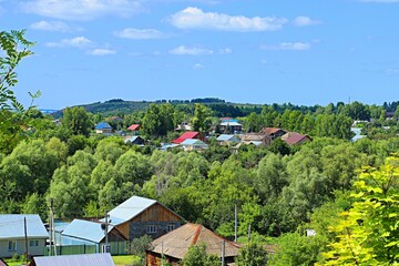 View of a typical rural settlement in the Urals