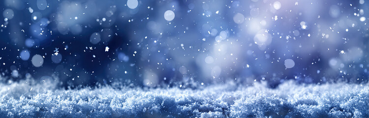 Bokeh light spots - Abstract dark blue gradient background - Cold tone abstract concept