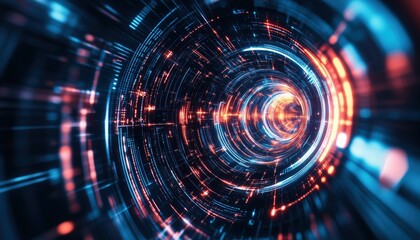 Obraz premium Abstract Technology: A Stylish And Innovative Approach Towards Modern Tech Solutions, Blending Artistic Design With Cutting-Edge Technology For A Unique Experience