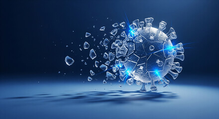 A Viral Shell Shattering into Geometric Fragments