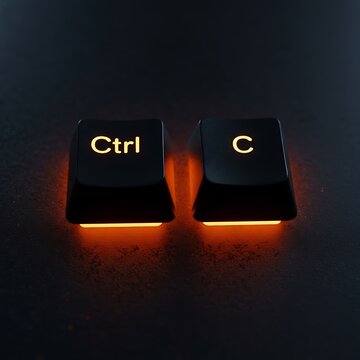 Glowing Ctrl C keys symbolize copying, creativity, and digital workflow efficiency