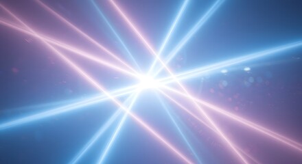 Abstract Glowing Laser Light Beams with Bokeh and Particles