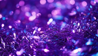Glamorous Violet Tinsel Shimmering With Sparkle And Shine, Stunning And Elegant. An Eye-Catching Addition To Any Holiday Decor Or Special Occasion.