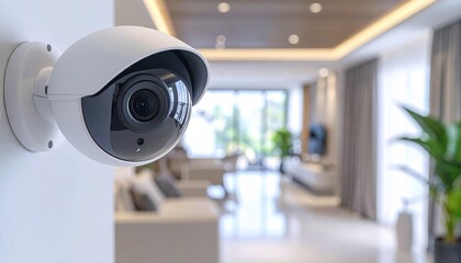 White security camera indoors