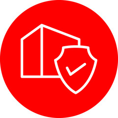 Gadget Insurance Vector Line White Circle Red Icon Design