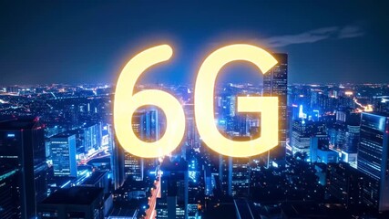 6G Technology Over Cityscape at Night - Powered by Adobe