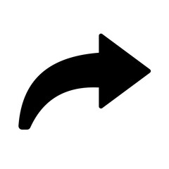 Naklejka premium Share, reply arrow - flat vector icon