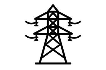 Vector Illustration of Power Grid Tower Icon