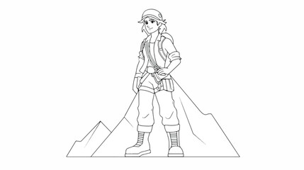 Obraz premium Female mountaineer in outdoor setting