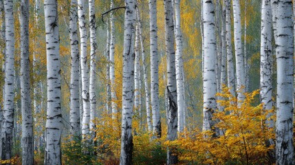 Autumn birch forest scene (1)