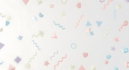 Soft Pastel Geometric Shapes Falling Background