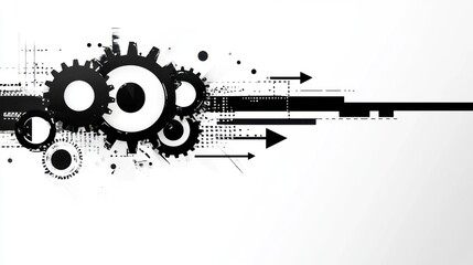 Obraz premium Abstract Gears and Arrows Background Graphic Design